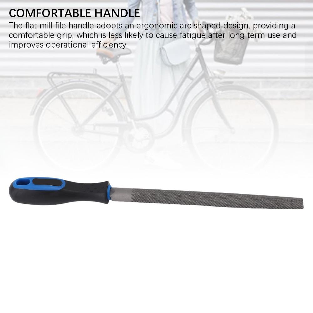 Ergonomic Handle Flat Mill File Non-Slip File Sharpening Tool Bicycle Maintenance