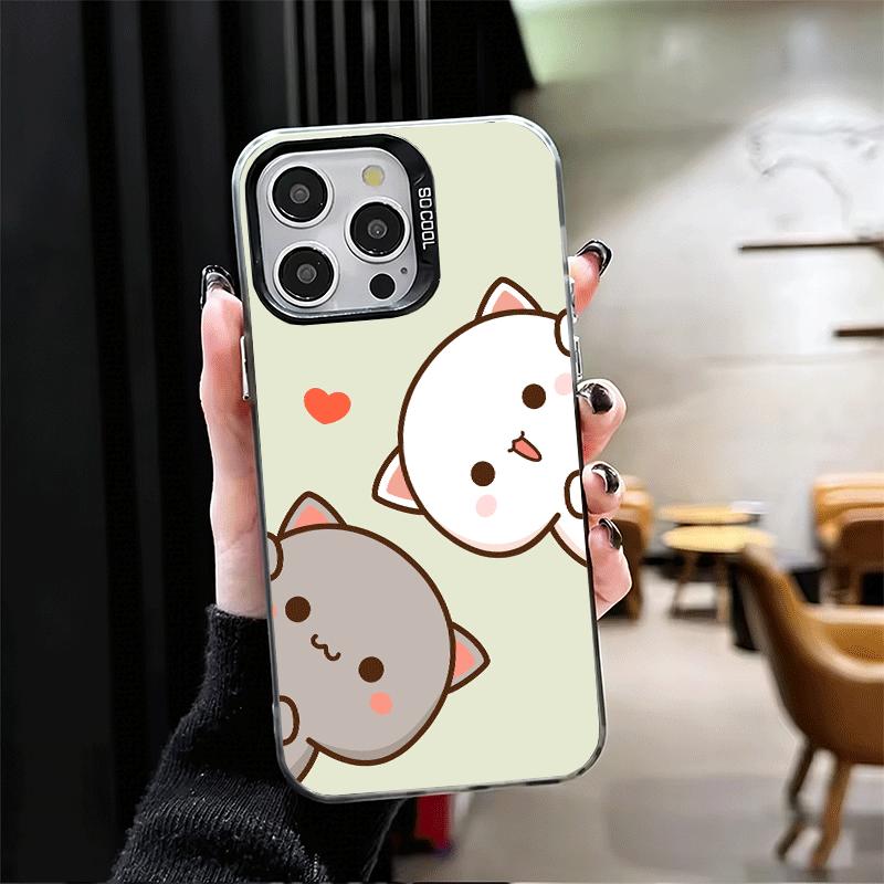 Мультяшный Милый Персик Гома Ударопрочный Чехол для Телефона для iPhone 17 Air 16 16E 15 Pro Max 14 Plus 13 Mini 12 Задняя Крышка Противоударный Fundas