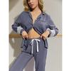Women's Pajamas Autumn and Winter Long-sleeved Cardigan Lace Decoration Ladies Homewear Suit Nightwear