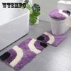 3PCS Bathroom Mat for Toilet European Grid Printing Shower Room Carpet Door Mat Anti-Slip Household Lid Cover Floor Rug Sets