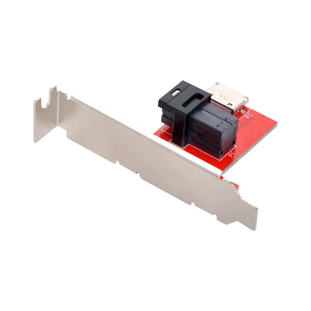 NFHK PCI-Express 4.0 Mini SAS HD SFF-8643 to Oculink SFF-8611 SFF-8612 PCBA Female Adapter with Bracket