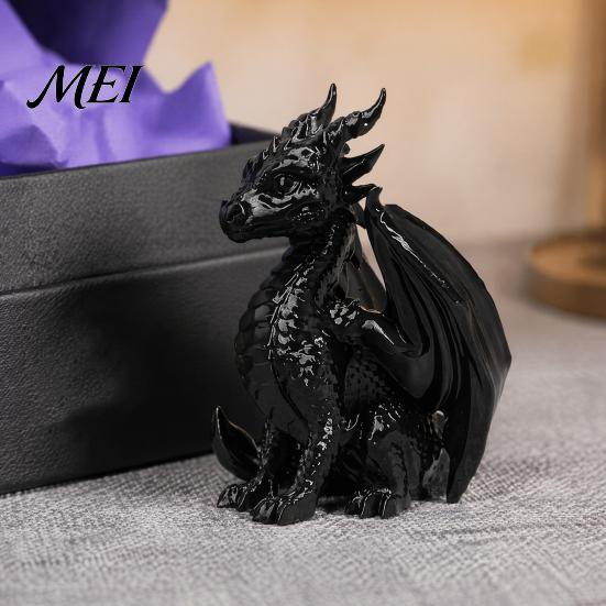 Bedroom Shelf Display 3D Printed Dragon Statue, Winged Figurine, Mythical Creature Gift for Boyfriend Sculpture, Home Office Desk Decor, Lovers Statue