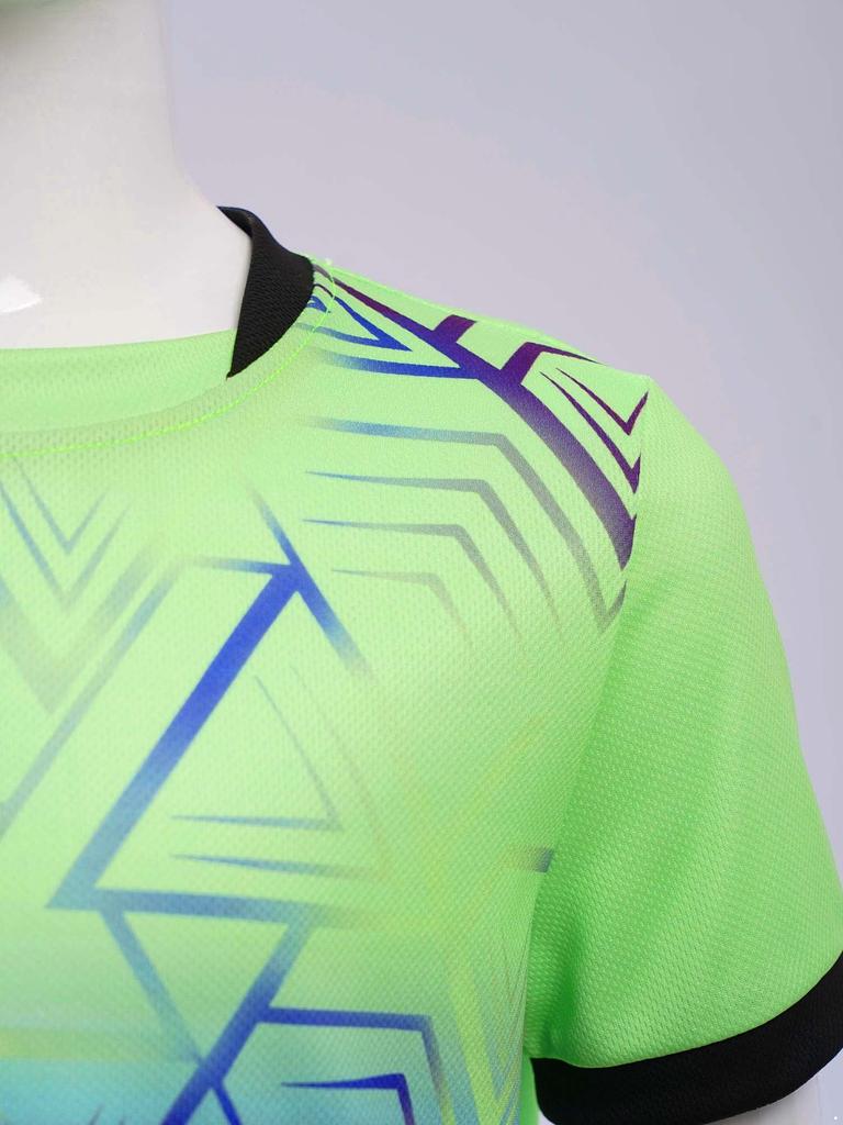 Boys Geometric Print Sports T Shirt Round Neck Short Sleeve Football Basketball Costume Top
