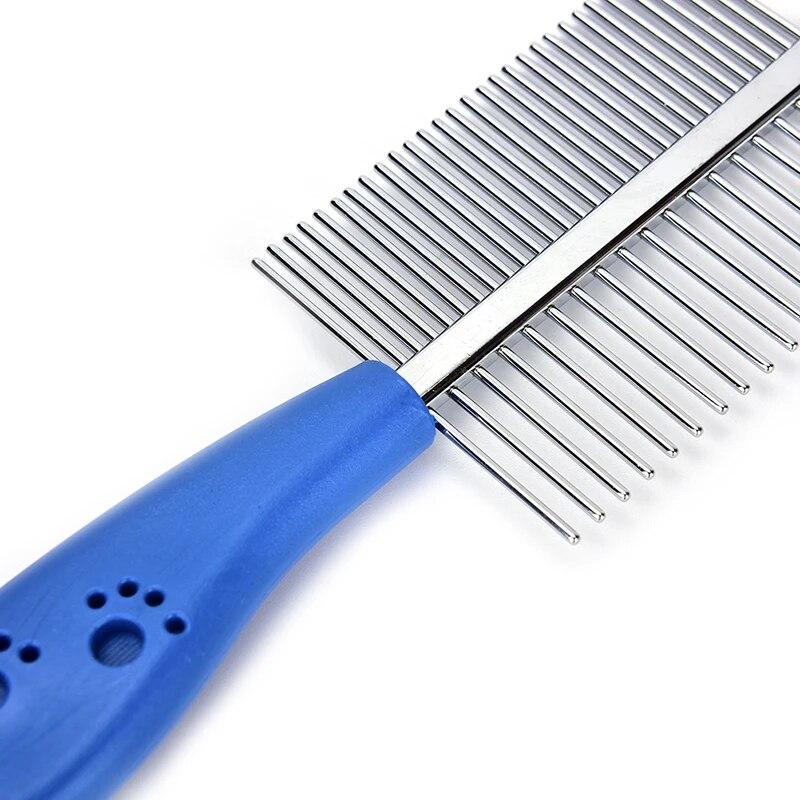 Professional Pet Combs Hair Remover Stainless Steel Teeth Dual-Sided Brush Cat Dogs Grooming Cleaning Tools For Short Long Hair