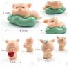 Cute Garden Home Decor Bonsai Decoration Figurine Micro Pig Family Resin Ornaments Miniature Model