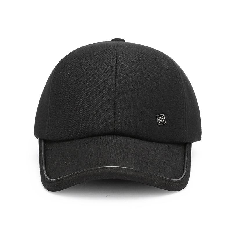 Мужская кепка, весна-осень-зима, бейсбольная кепка среднего возраста, шерстяная теплая защитная кепка для ушей, уличная хлопковая кепка