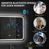 Bathroom Mirror With LED Lighting Anti Fog Pad 3 Adjustable Colors Clock 700 X 900 Mm Silver