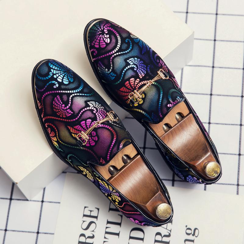 2024Luxury Brand Loafers Slip-on Fashion Colorful Leather Shoes British Style Moccasins Soft Sole Comfortable Wedding Ball Shoes