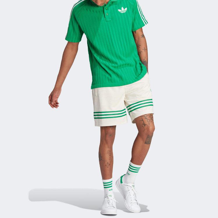 Adidas Оригинальные шорты SS23 Adicolor 70s Retro Series с принтом логотипа и цветными блоками, мужские шорты бежевого цвета IP6974