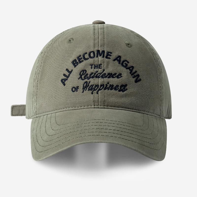 peaked cap wide brim dome hat women's new spring and summer letter American baseball cap men