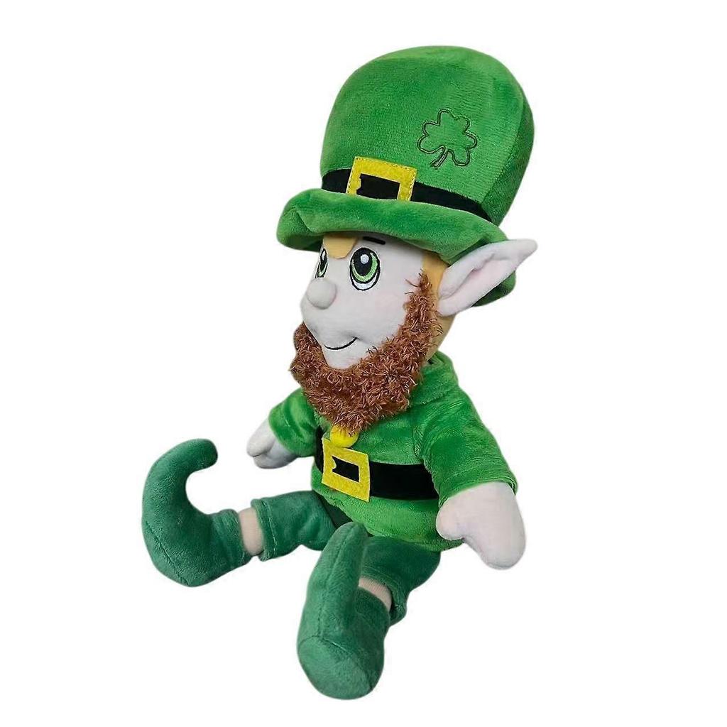 Classic Green Outfit & Red Beard for St Patricks Day Decorations - Cozy Huggable Dcor Toy for Gifting and Display