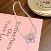 Colorful Flower Necklace Handmade Beads Choker Sweet Imitation Pearl Necklace  Seaside