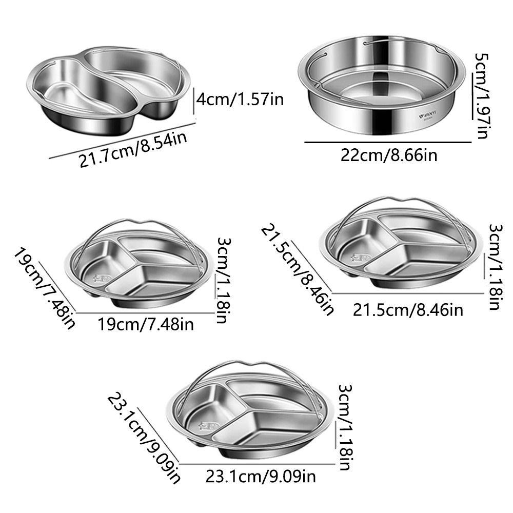 With Handle Stainless Steel Steamer Basket Anti-Scald Steaming Pan Round Pot Insert Tray Eggs