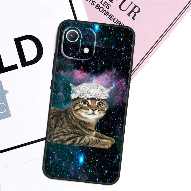 Чехол с кошкой в космосе для Xiaomi 17 Pro Max 14 15 Ultra 13T 14T 15T Pro POCO F8 F7 F5 F6 X5 X6 X7 Pro