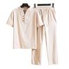Футболка, брюки, костюм, модные карманы, пуговицы, мужской летний спортивный костюм, однотонный комплект из рубашки и брюк, мужской комплект из рубашки и брюк, мужская одежда