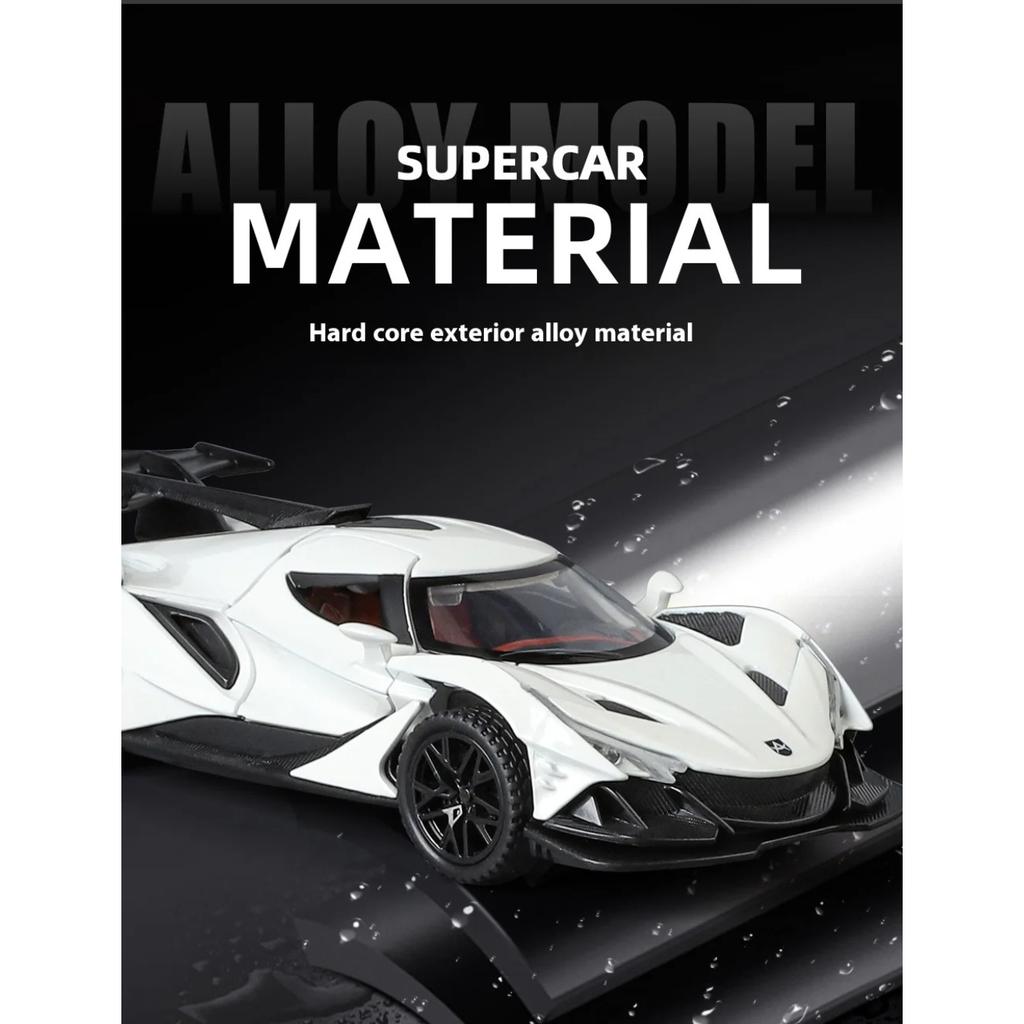 1/32 Apollo IE Миниатюрная модель автомобиля из литого сплава Металл Звук и Свет Мини-Украшение Коллекция Подарок