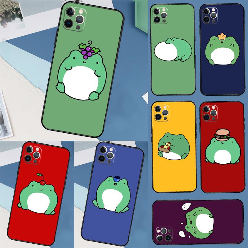 Милый забавный чехол-лягушка для iPhone 17 Air 16 15 14 13 11 12 Pro Max 13 mini XR 15 16 Plus 16e Задняя крышка