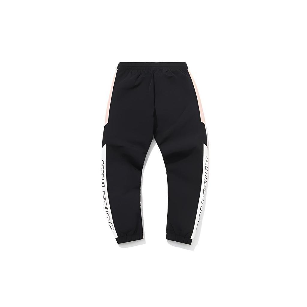 Женские свободные повседневные беговые брюки Li Ning, черные, розовые, AYKQ854-2