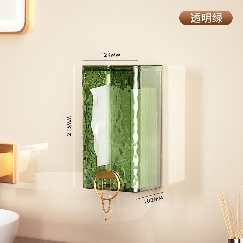 Multipurpose Tissue Box Napkin Holder Case Paper Box Container Transparent Tissue Storage Box Wall Mounted Toilet Paper Case