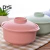 Instant Noodles Bowl Wear-resistant with Lid Wheat Straw Salad Rice Bowl Tableware for Cereal