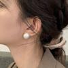 Frosted Gold-plated Brushed Spherical Hoop Earrings for Women Retro Unique Creative Versatile Accessories
