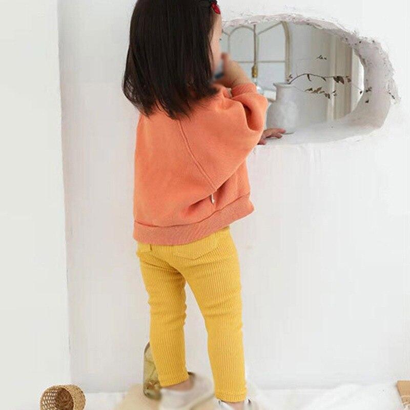 Вертикальные леггинсы для девочек, тонкие брюки, хлопковые карманы, универсальные брюки из большой детской верхней одежды из полипропилена