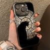 Роскошный чехол для телефона «Черный кот» для IPhone 16 15 14 13 12 11 Pro Max XR X XS 14 15 7 8 Plus, матовая лазерная задняя крышка с защитой от падений