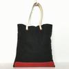 Bill Amberg England Made Tote Bag Black × Red × White Stripe Canvas(USED)