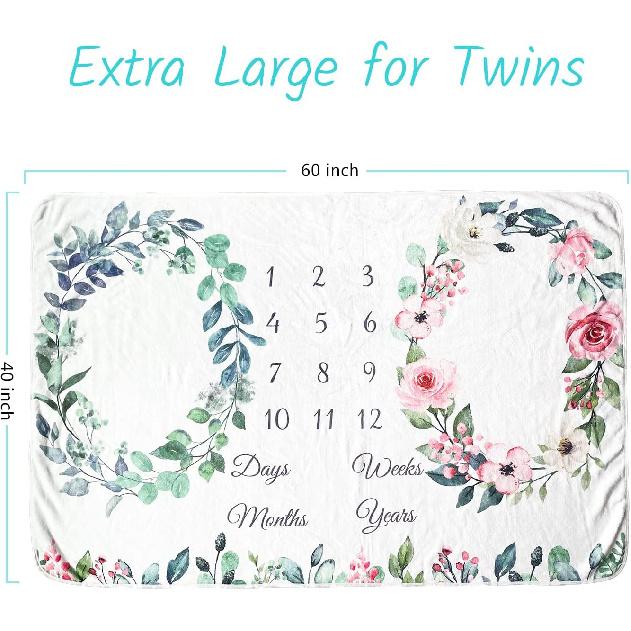 Плед для новорожденных близнецов, Премиальный фланелевый фон для фотографий, Реквизит, Нейтральный Бохо Цветочный…