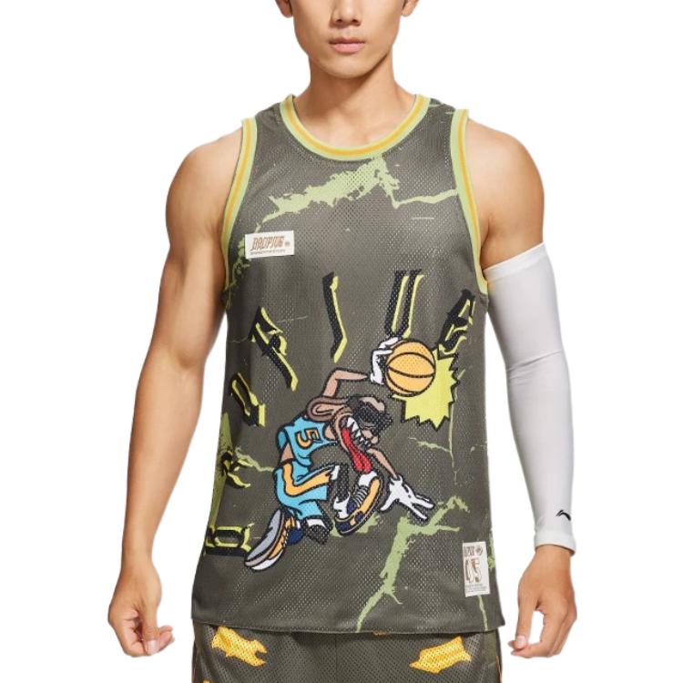 Баскетбольная майка Li Ning Badfive Унисекс Серо-зеленая AAYS469-1
