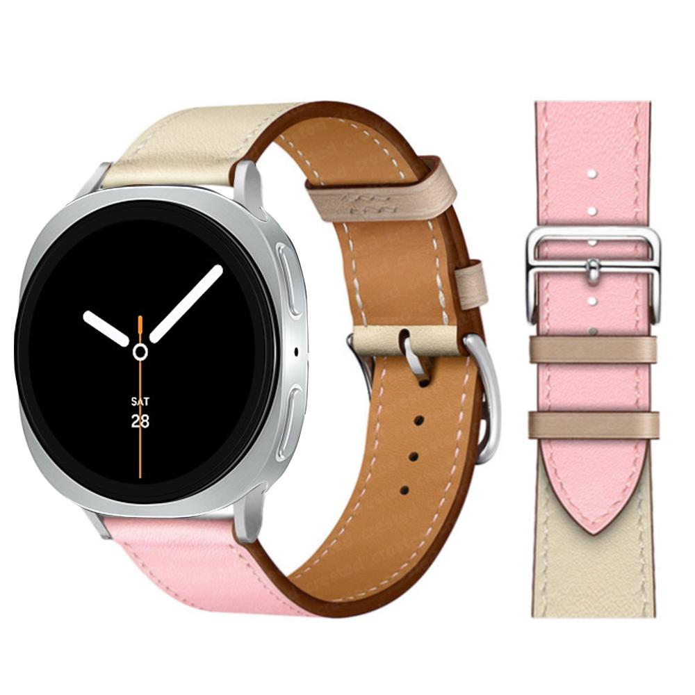 Изысканный кожаный ремешок Для Samsung Galaxy Watch 8 ремешок 40 мм 44 мм металлическая пряжка Браслет ремешок Galaxy Watch 8 classic 46 мм ремешки