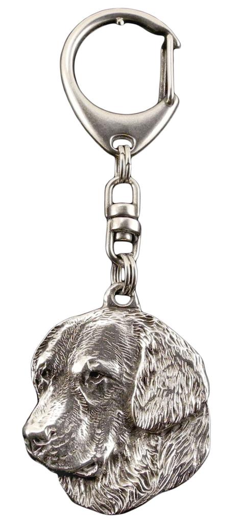 Golden Retriever - Silver-plated Key Ring with a Dog In a Gift Box, Handbag Decoration, Backpack Pendant by Art-Dog Brand