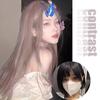 WTB Gray-purple Long Straight Synthetic Wig Girl Bangs Natural Gentle Role-playing Gray-purple Long Straight Wig