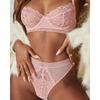 Women Lace Mesh Spaghetti Strap Bra Panties Set Ladies Lingerie Set