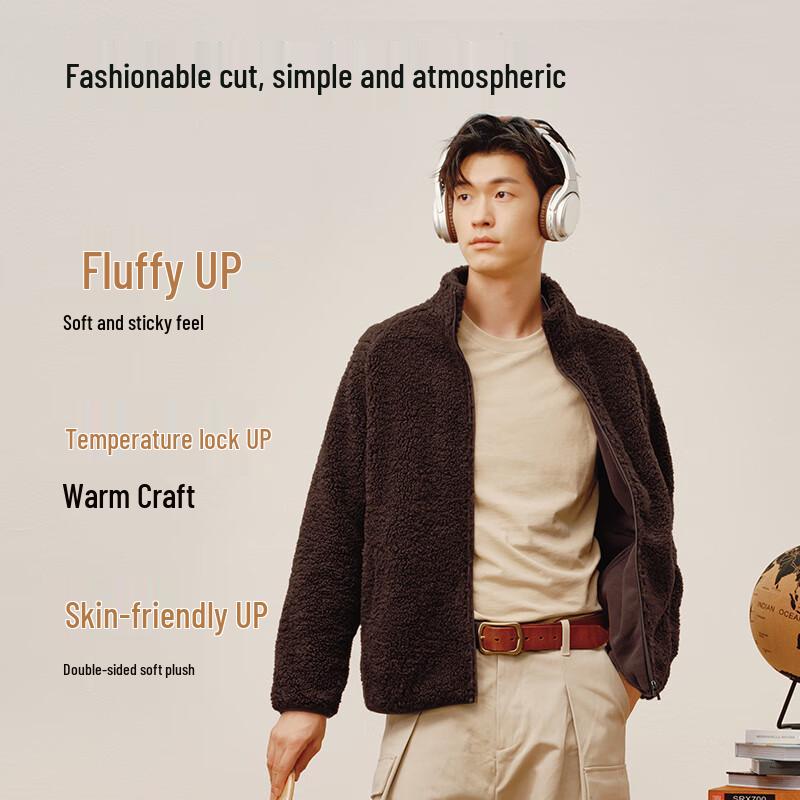 Men's Lamb Wool Lined Loose Jacket