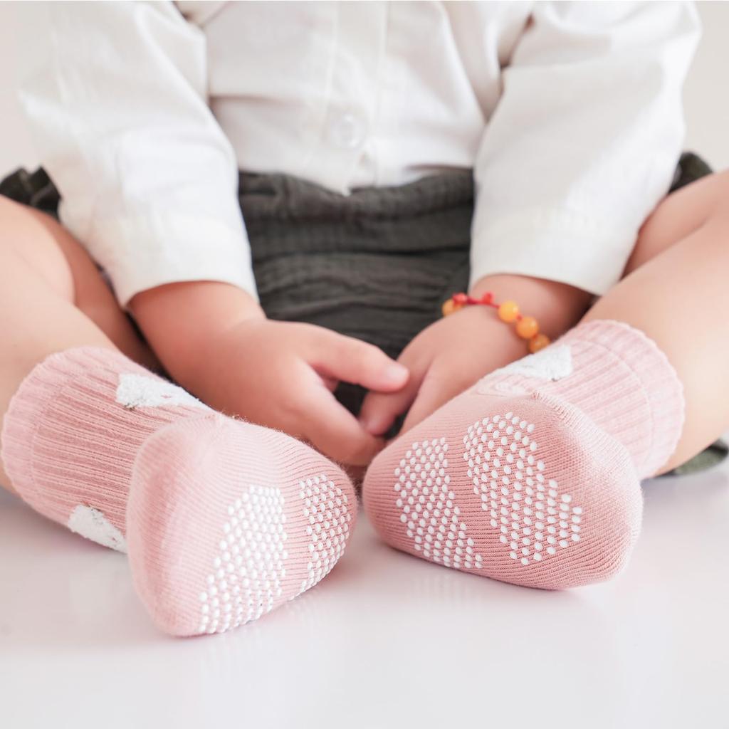 HAYAHARU Детские носки для девочек, 0-5 лет, Нескользящие, Хлопковые, Удобные, Дышащие, Мягкие, Антибактериальные, Малыши, Мальчики,