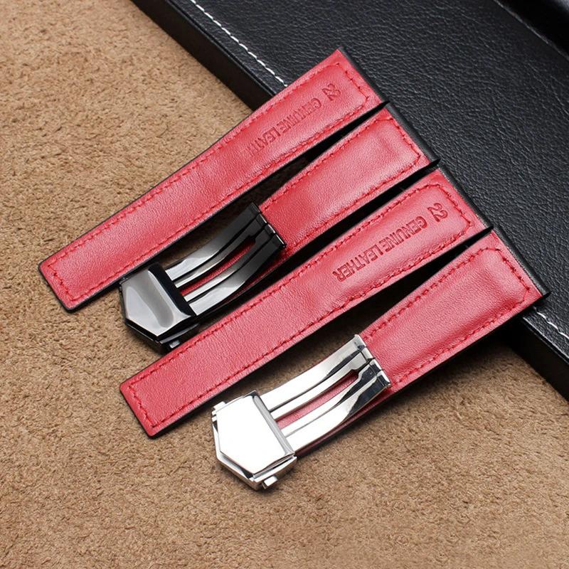 Genuine Leather Watch Band For Tag Heuer Carrera Diving Monaco F1 Series Breathable Watch Straps 22mm Men's Watch Chain