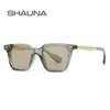 SHAUNA модные квадратные женские роскошные солнцезащитные очки с заклепками в стиле ретро, ​​градиентные оттенки UV400, мужские трендовые солнцезащитные очки