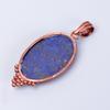 Natural Lapis Lazuli Copper September Birth Electroformed Handcrafted Pendant V-53