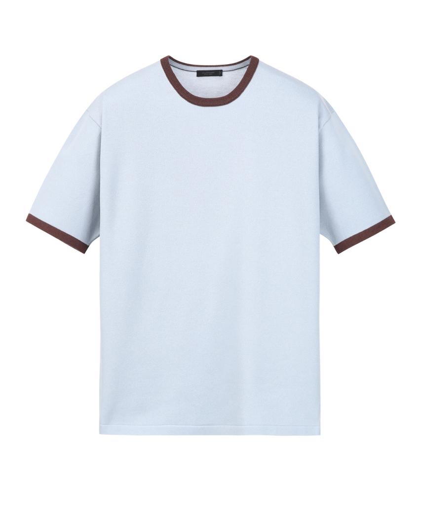 Jilseutyueoteunyuyogmaen Color Block Crew Neck Knit - Sky Blue (Jnsw6B501B1)