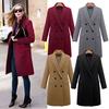 Womens Winter Lapel Wool Coat Trench Jacket Long Overcoat Outwear