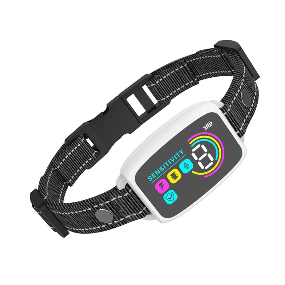 Перезаряжаемый ошейник от лая для собак с цветным экраном, вибрацией, стоп-лаем, контроль лая