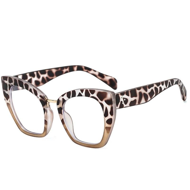 SO & EI ретро большие женские очки в оправе «кошачий глаз», модная прозрачная мужская оправа для очков с защитой от Blu-Ray, весенняя оптическая леопардовая оправа для очков