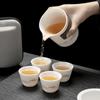 Белый фарфоровый дорожный портативный чайный сервиз керамическая гайвань чайная чашка набор быстрой чашки бытовой чайник и набор чашек китайская чайная утварь