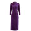Autumn and winter new velvet thickened long cheongsam mother dress Xi mother-in-law return home slim wedding dress dress