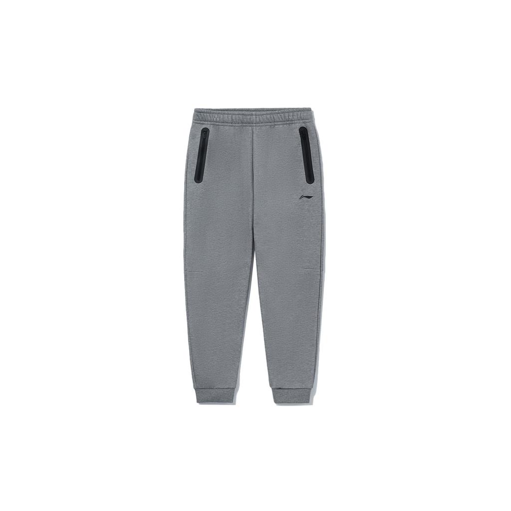 Li Ning Reflective Logo Knitted Tapered Sports Pants Men Bottoms Light-Gray Medium-Gray AKLR889-3