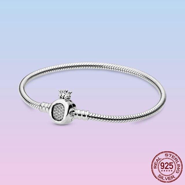 Элегантный браслет Pulseira из стерлингового серебра 925 пробы, браслет-цепочка в виде змеи бесконечности для женщин, оригинальный подарок в виде бусин с подвесками
