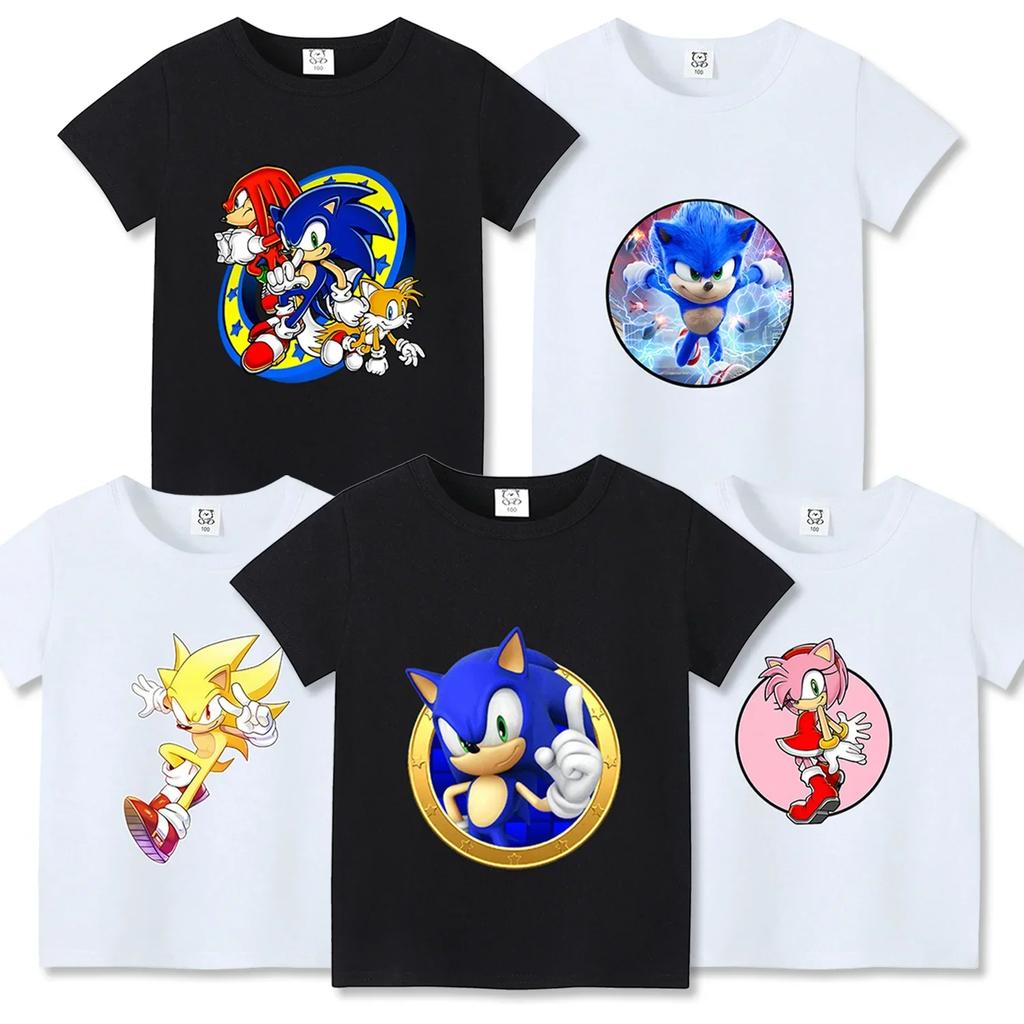 Sonics Tshirt Shortsleeved Clothing for Children Soft Cotton Casual Tshirt Tshirts for Children and Girls Tshirts Clothing
