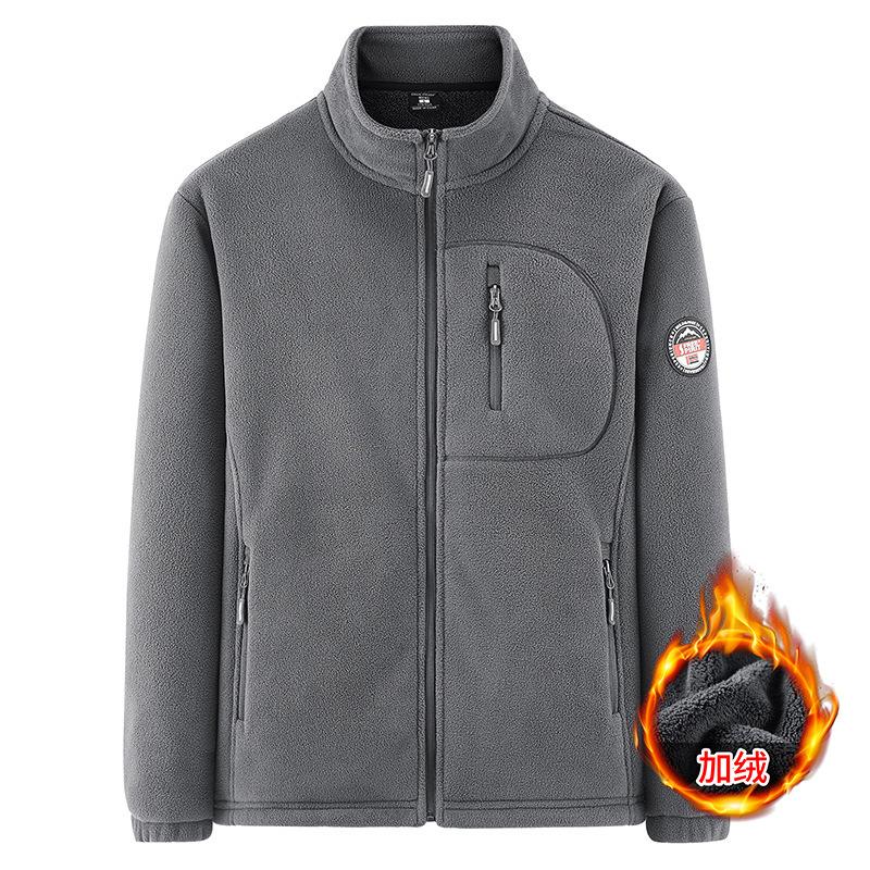 Куртка из плюшевого флиса мужская осенне-зимняя, новая, для занятий спортом на открытом воздухе, мужской кардиган из ягненка, модная мужская одежда