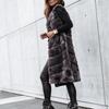 Autumn & Winter Long Round Neck Fur Vest Coat